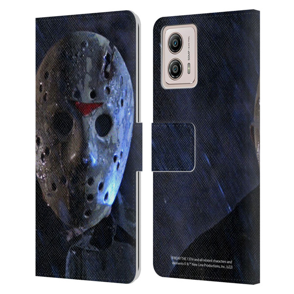 Friday the 13th: A New Beginning Graphics Jason Leather Book Wallet Case Cover For Motorola Moto G53 5G