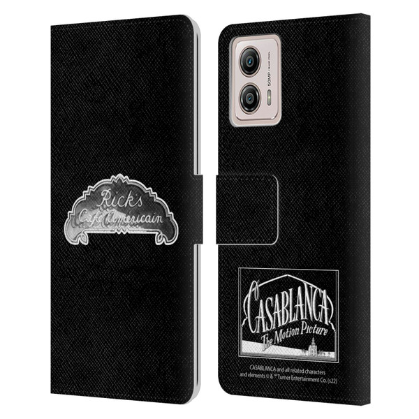 Casablanca Graphics Rick's Cafe Leather Book Wallet Case Cover For Motorola Moto G53 5G