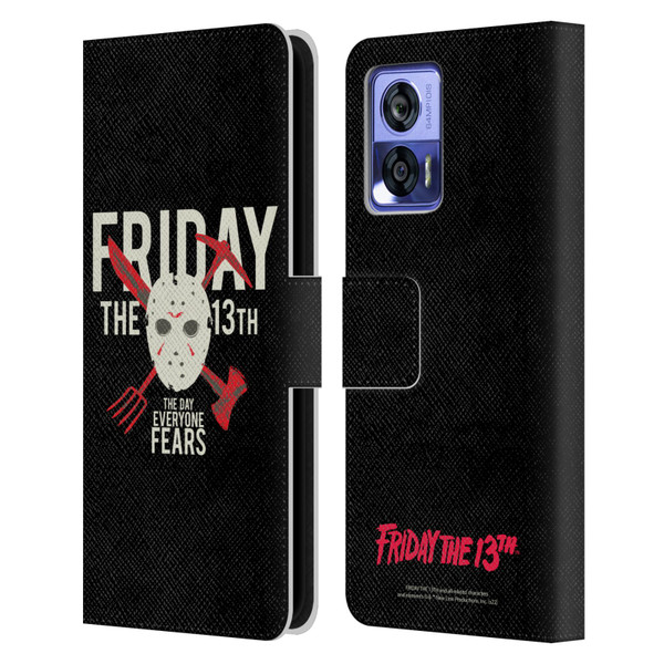 Friday the 13th 1980 Graphics The Day Everyone Fears Leather Book Wallet Case Cover For Motorola Edge 30 Neo 5G