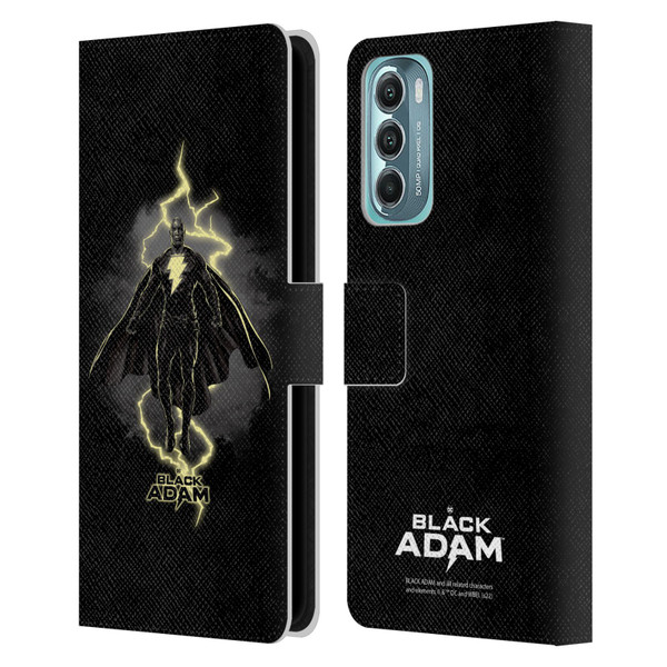 Black Adam Graphics Lightning Leather Book Wallet Case Cover For Motorola Moto G Stylus 5G (2022)