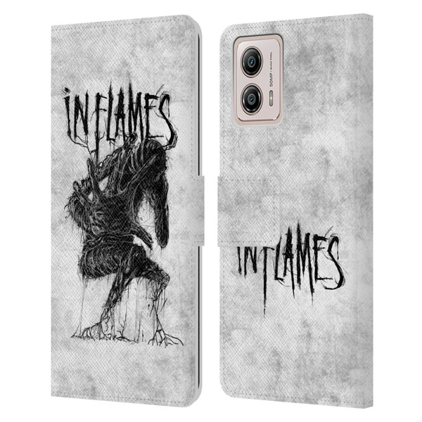 In Flames Metal Grunge Big Creature Leather Book Wallet Case Cover For Motorola Moto G53 5G