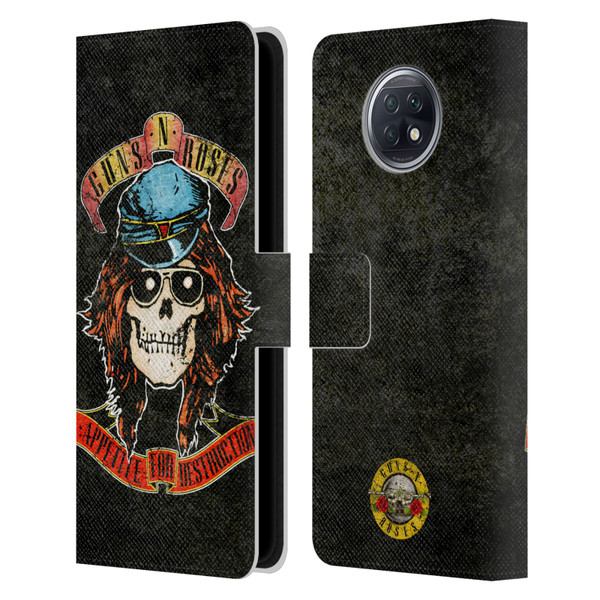 Guns N' Roses Vintage Rose Leather Book Wallet Case Cover For Xiaomi Redmi Note 9T 5G