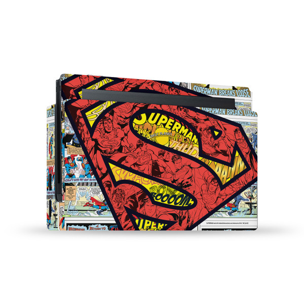 Superman DC Comics Logos And Comic Book Oversized Vinyl Sticker Skin Decal Cover for Nintendo Switch Console & Dock