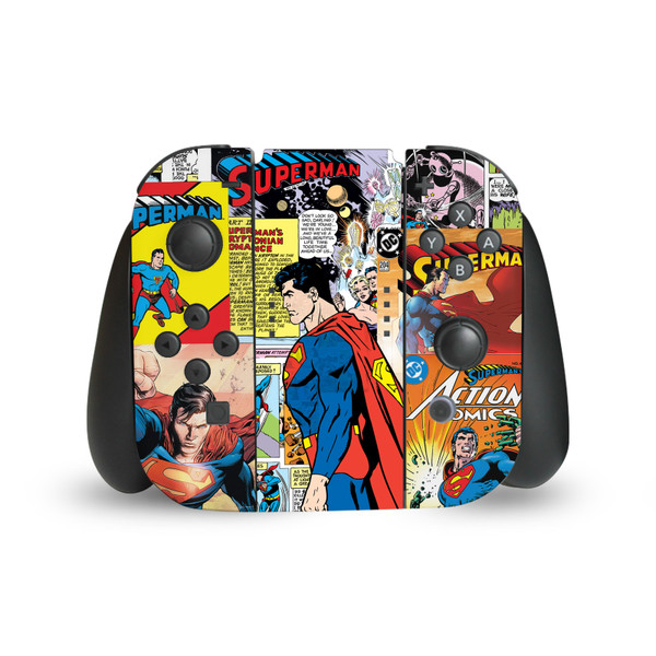 Superman DC Comics Logos And Comic Book Character Collage Vinyl Sticker Skin Decal Cover for Nintendo Switch Joy Controller