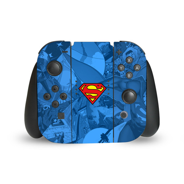 Superman DC Comics Logos And Comic Book Collage Vinyl Sticker Skin Decal Cover for Nintendo Switch Joy Controller