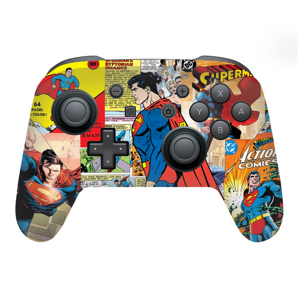 Superman DC Comics Logos And Comic Book Character Collage Vinyl Sticker Skin Decal Cover for Nintendo Switch Pro Controller