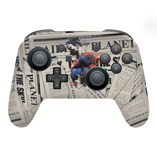 Superman DC Comics Logos And Comic Book Newspaper Vinyl Sticker Skin Decal Cover for Nintendo Switch Pro Controller