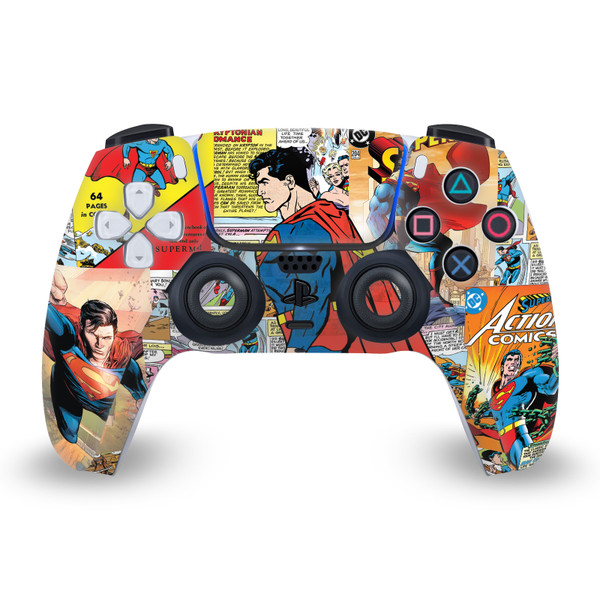 Superman DC Comics Logos And Comic Book Character Collage Vinyl Sticker Skin Decal Cover for Sony PS5 Sony DualSense Controller