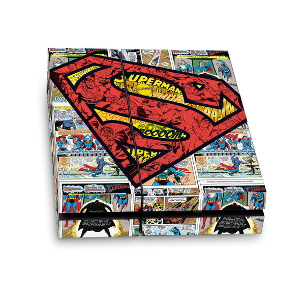 Superman DC Comics Logos And Comic Book Oversized Vinyl Sticker Skin Decal Cover for Sony PS4 Console