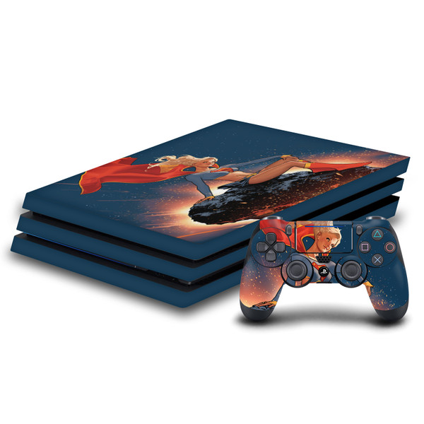 Superman DC Comics Logos And Comic Book Supergirl Vinyl Sticker Skin Decal Cover for Sony PS4 Pro Bundle