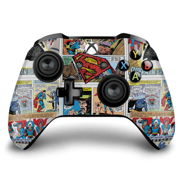 Superman DC Comics Logos And Comic Book Oversized Vinyl Sticker Skin Decal Cover for Microsoft Xbox One S / X Controller