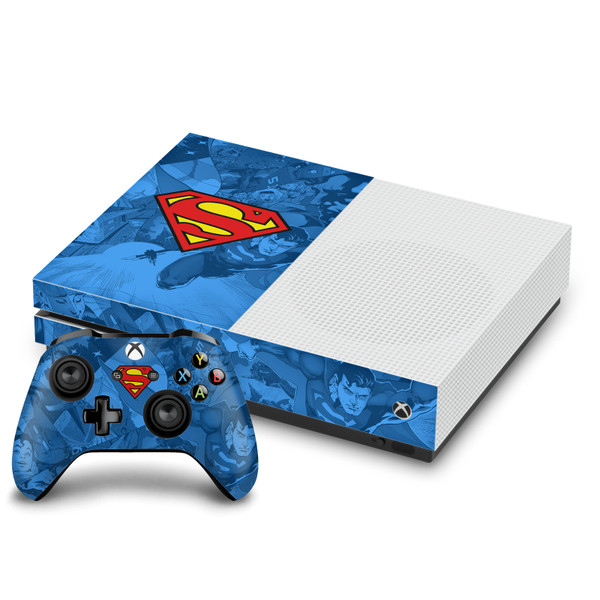 Superman DC Comics Logos And Comic Book Collage Vinyl Sticker Skin Decal Cover for Microsoft One S Console & Controller