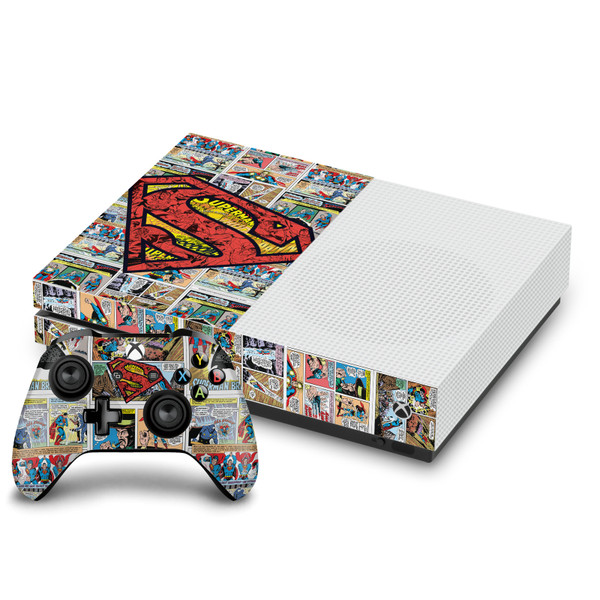Superman DC Comics Logos And Comic Book Oversized Vinyl Sticker Skin Decal Cover for Microsoft One S Console & Controller