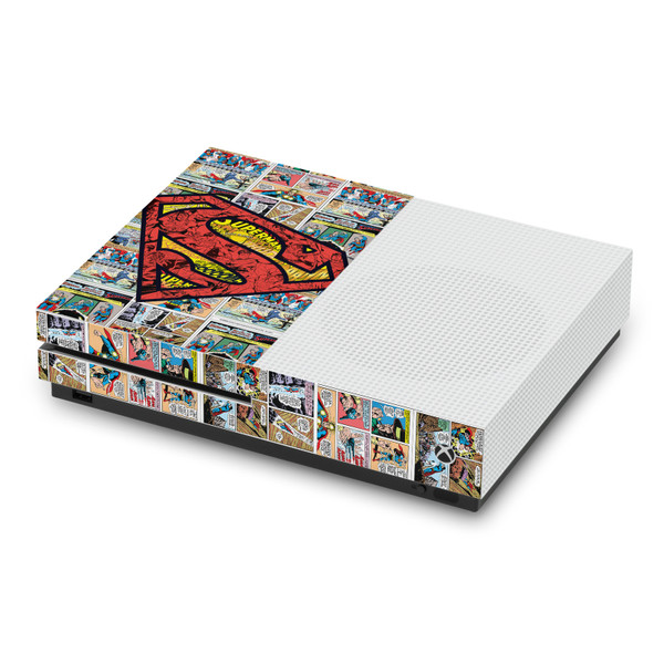 Superman DC Comics Logos And Comic Book Oversized Vinyl Sticker Skin Decal Cover for Microsoft Xbox One S Console