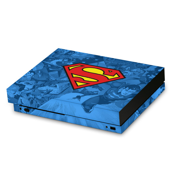 Superman DC Comics Logos And Comic Book Collage Vinyl Sticker Skin Decal Cover for Microsoft Xbox One X Console