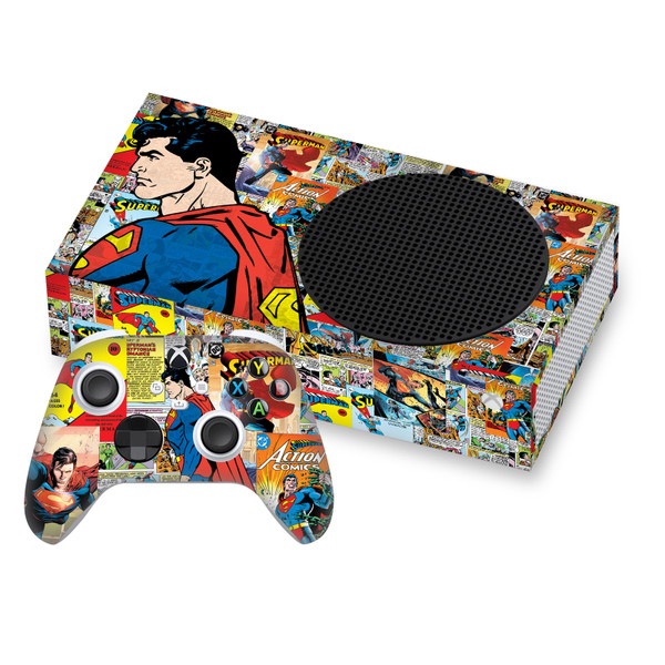 Superman DC Comics Logos And Comic Book Character Collage Vinyl Sticker Skin Decal Cover for Microsoft Series S Console & Controller