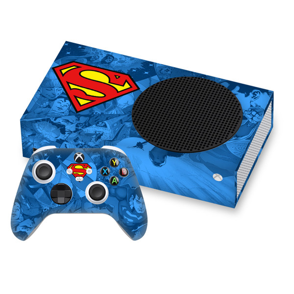 Superman DC Comics Logos And Comic Book Collage Vinyl Sticker Skin Decal Cover for Microsoft Series S Console & Controller