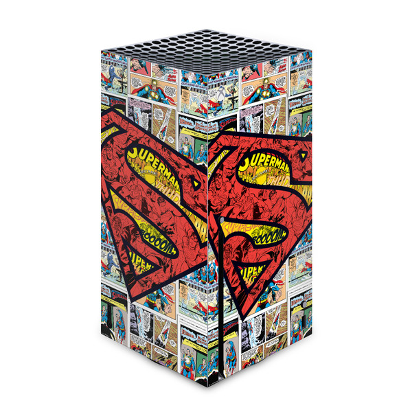 Superman DC Comics Logos And Comic Book Oversized Vinyl Sticker Skin Decal Cover for Microsoft Xbox Series X Console