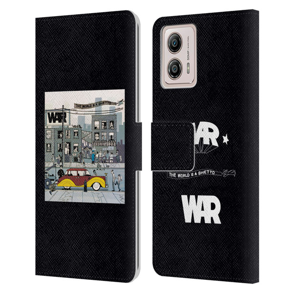 War Graphics The World Is A Ghetto Album Leather Book Wallet Case Cover For Motorola Moto G53 5G