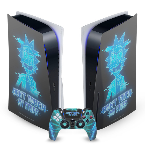 Rick And Morty Graphics Don't Touch My Stuff Vinyl Sticker Skin Decal Cover for Sony PS5 Disc Edition Bundle