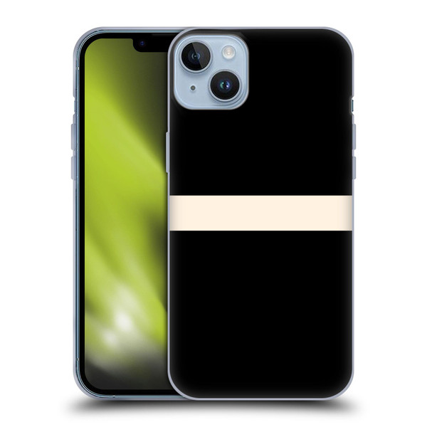 Kierkegaard Design Studio Art Stripe Minimalist Black Cream Soft Gel Case for Apple iPhone 14 Plus