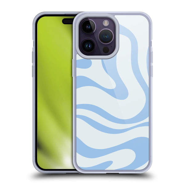 Kierkegaard Design Studio Art Blue Abstract Swirl Pattern Soft Gel Case for Apple iPhone 14 Pro Max