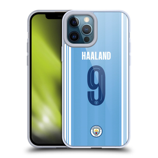 Manchester City Man City FC 2023/24 Players Home Kit Erling Haaland Soft Gel Case for Apple iPhone 12 Pro Max