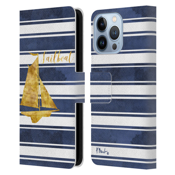 Paul Brent Nautical Sailboat Leather Book Wallet Case Cover For Apple iPhone 13 Pro