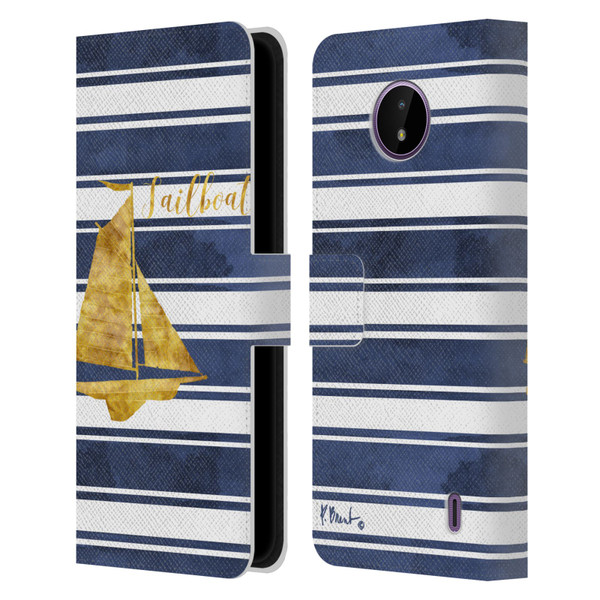 Paul Brent Nautical Sailboat Leather Book Wallet Case Cover For Nokia C10 / C20