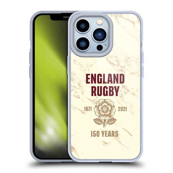 England Rugby Union 150th Anniversary Marble Soft Gel Case for Apple iPhone 13 Pro