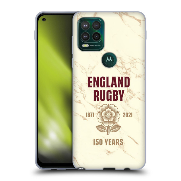 England Rugby Union 150th Anniversary Marble Soft Gel Case for Motorola Moto G Stylus 5G 2021
