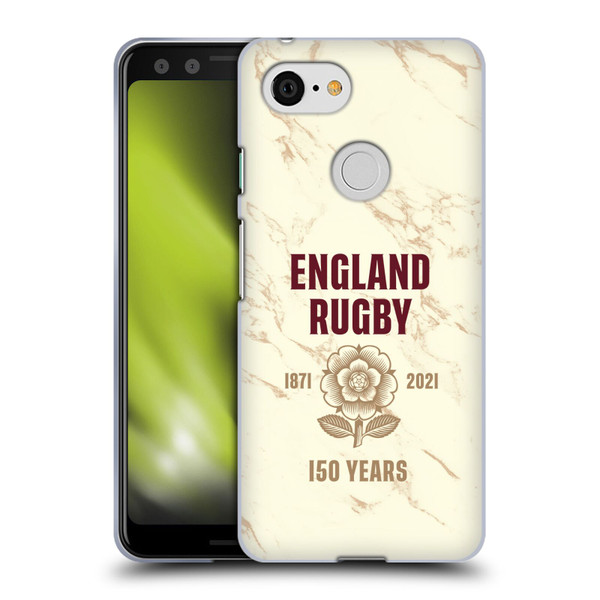 England Rugby Union 150th Anniversary Marble Soft Gel Case for Google Pixel 3