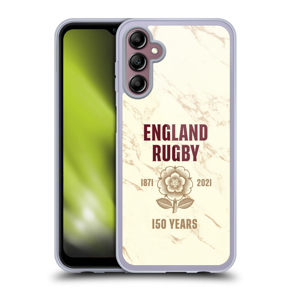 England Rugby Union 150th Anniversary Marble Soft Gel Case for Samsung Galaxy A14 5G