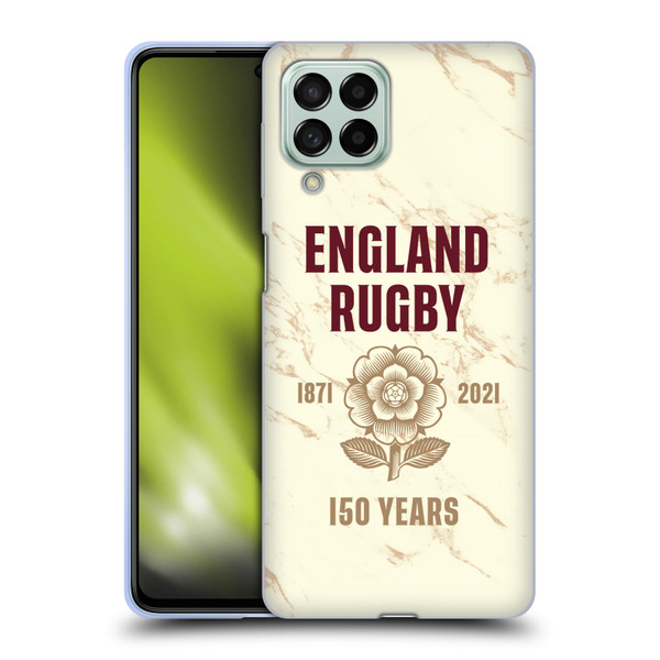England Rugby Union 150th Anniversary Marble Soft Gel Case for Samsung Galaxy M53 (2022)