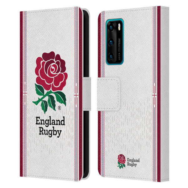 England Rugby Union 2023/24 Crest Kit Home Leather Book Wallet Case Cover For Huawei P40 5G