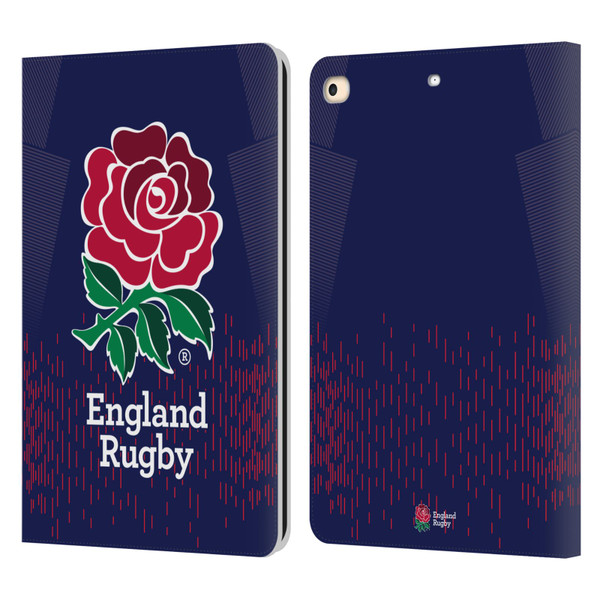 England Rugby Union 2023/24 Crest Kit Away Leather Book Wallet Case Cover For Apple iPad 9.7 2017 / iPad 9.7 2018