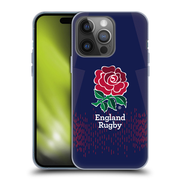 England Rugby Union 2023/24 Crest Kit Away Soft Gel Case for Apple iPhone 14 Pro