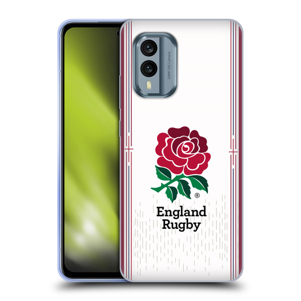 England Rugby Union 2023/24 Crest Kit Home Soft Gel Case for Nokia X30