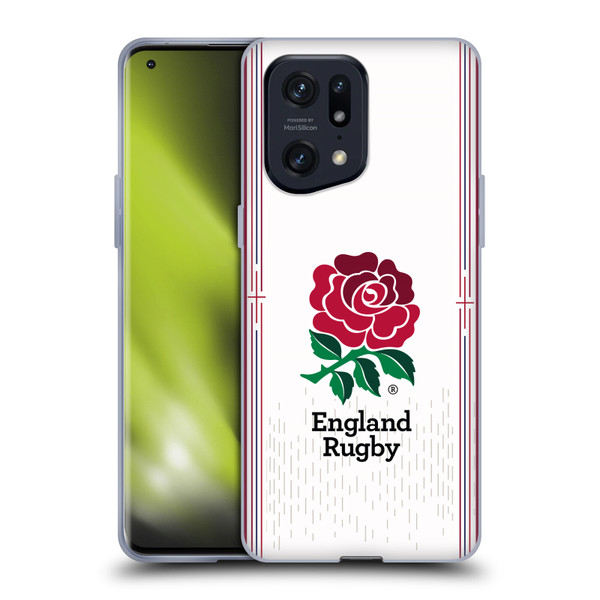 England Rugby Union 2023/24 Crest Kit Home Soft Gel Case for OPPO Find X5 Pro