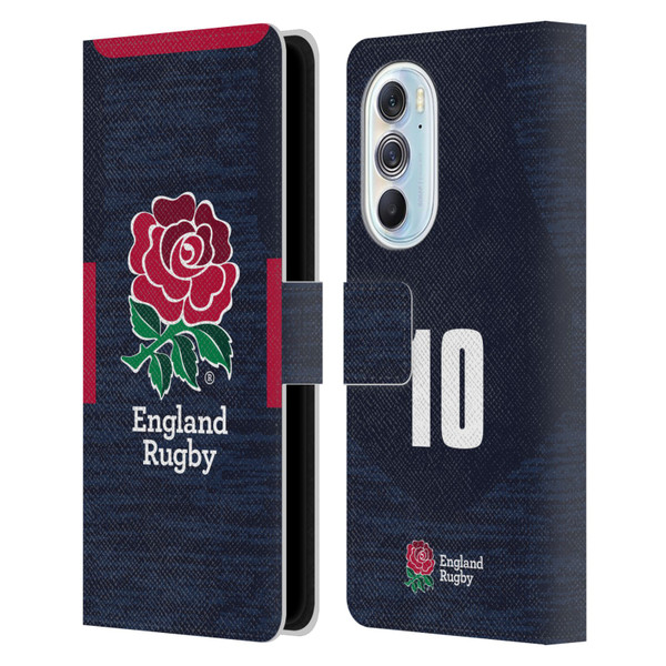 England Rugby Union 2020/21 Players Away Kit Position 10 Leather Book Wallet Case Cover For Motorola Edge X30