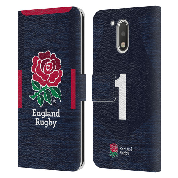 England Rugby Union 2020/21 Players Away Kit Position 1 Leather Book Wallet Case Cover For Motorola Moto G41