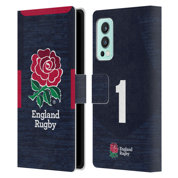 England Rugby Union 2020/21 Players Away Kit Position 1 Leather Book Wallet Case Cover For OnePlus Nord 2 5G