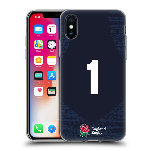England Rugby Union 2020/21 Players Away Kit Position 1 Soft Gel Case for Apple iPhone X / iPhone XS