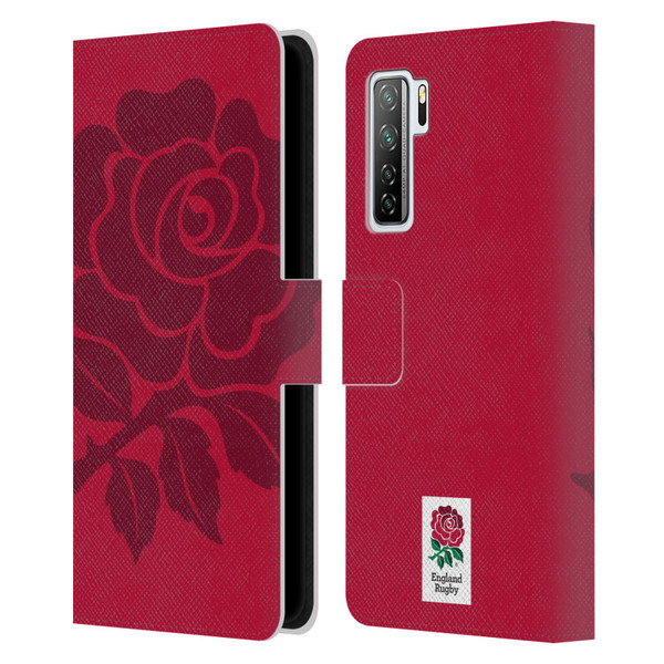 England Rugby Union 2016/17 The Rose Mono Rose Leather Book Wallet Case Cover For Huawei Nova 7 SE/P40 Lite 5G