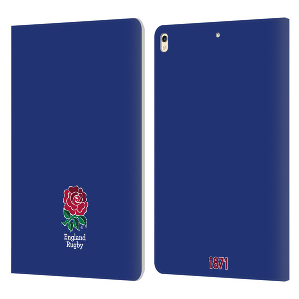 England Rugby Union 2016/17 The Rose Plain Navy Leather Book Wallet Case Cover For Apple iPad Pro 10.5 (2017)