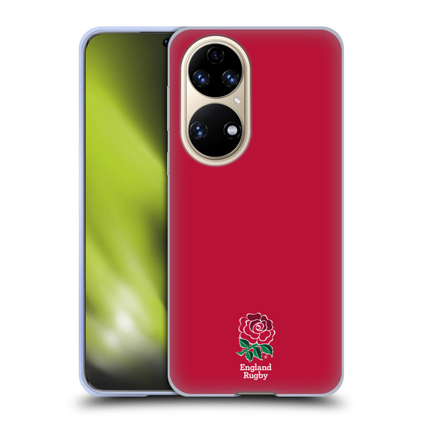 England Rugby Union 2016/17 The Rose Plain Red Soft Gel Case for Huawei P50