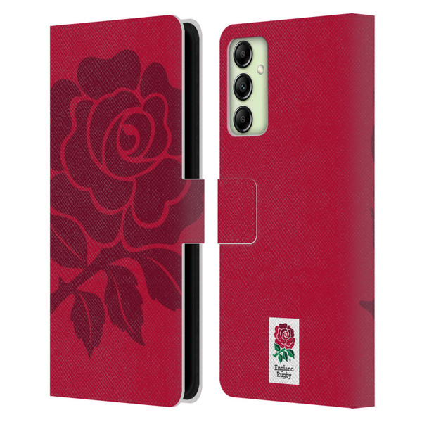 England Rugby Union 2016/17 The Rose Mono Rose Leather Book Wallet Case Cover For Samsung Galaxy A14 5G