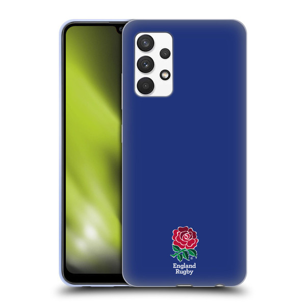 England Rugby Union 2016/17 The Rose Plain Navy Soft Gel Case for Samsung Galaxy A32 (2021)