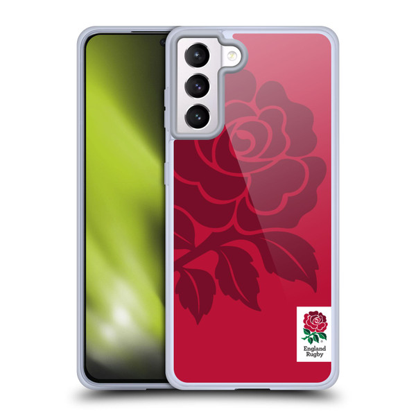 England Rugby Union 2016/17 The Rose Mono Rose Soft Gel Case for Samsung Galaxy S21+ 5G