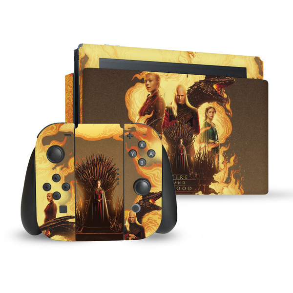 House Of The Dragon: Television Series Sigils And Characters Fire And Blood Vinyl Sticker Skin Decal Cover for Nintendo Switch Bundle